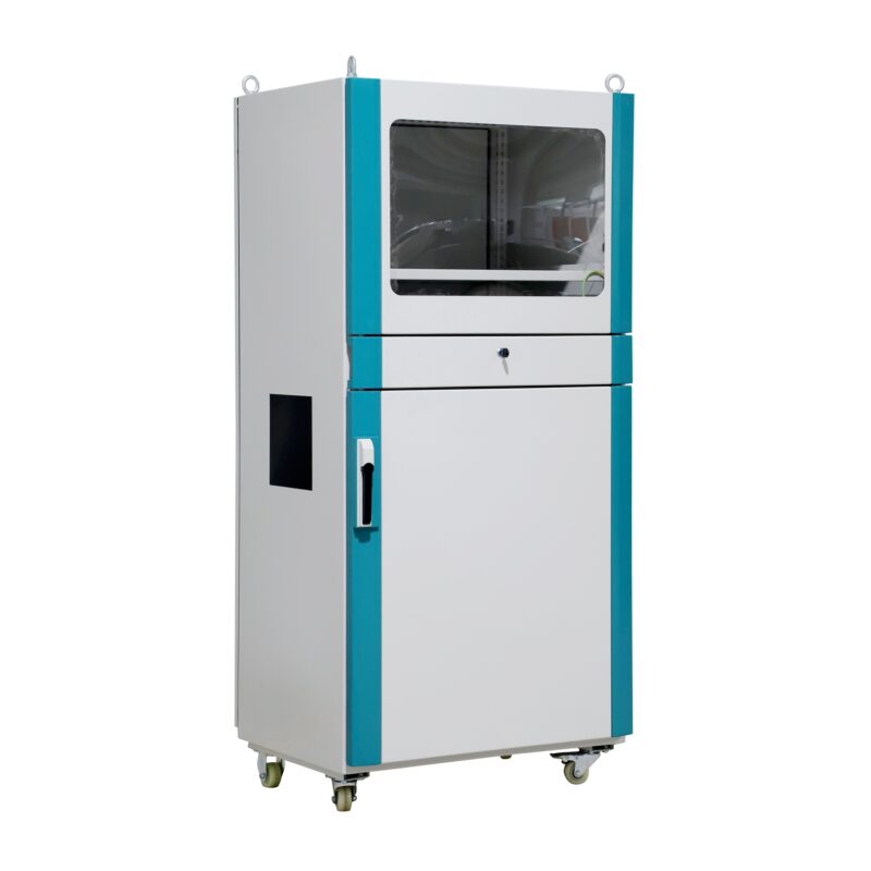Mobile-Sheet-Metal-Control-Cabinet-With-Observation-Window-Casters - Custom Industrial Chassis - Custom PLC Control Cabine...