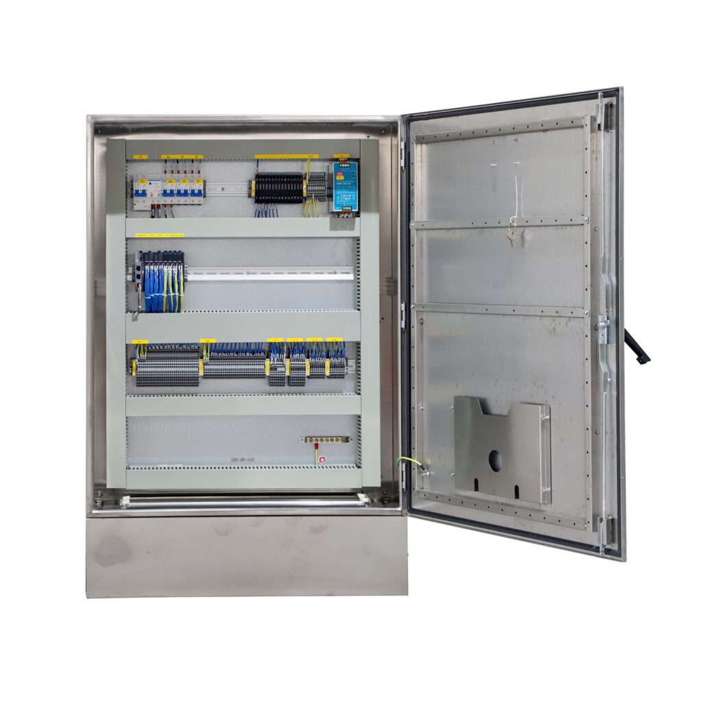 Stainless-Steel-Wall-Mount-Auto-Manual-Control-Panel-Cabinet - Pre-assembled Control Enclosures - Custom PLC Control Cabin...