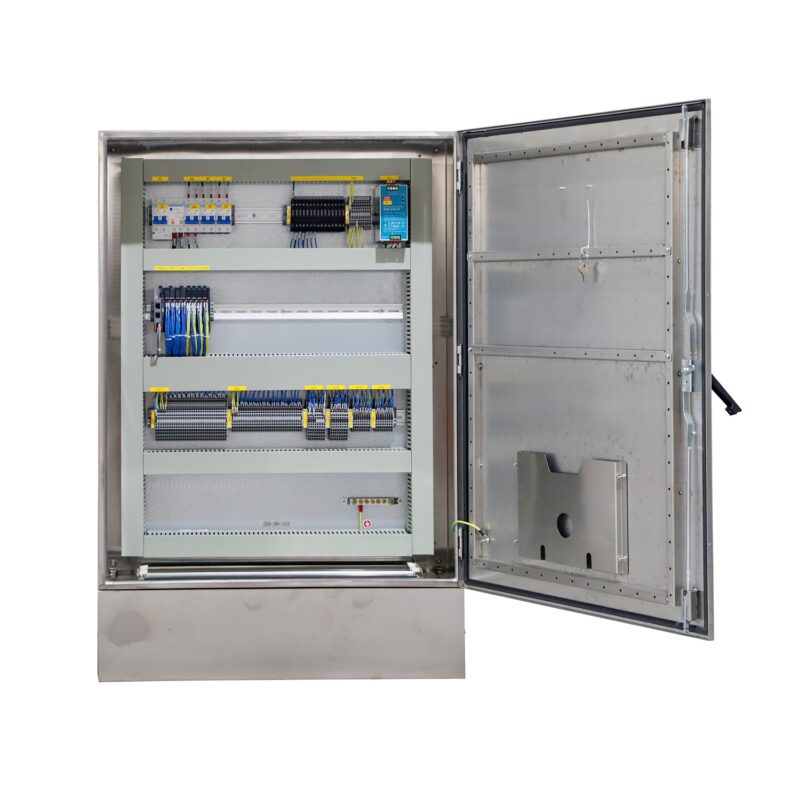 Stainless-Steel-Wall-Mount-Auto-Manual-Control-Panel-Cabinet - Pre-assembled Control Enclosures - Custom PLC Control Cabin...